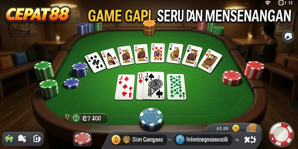 Screenshot CEPAT88 menampilkan gameplay Gaple yang seru dan interaktif.