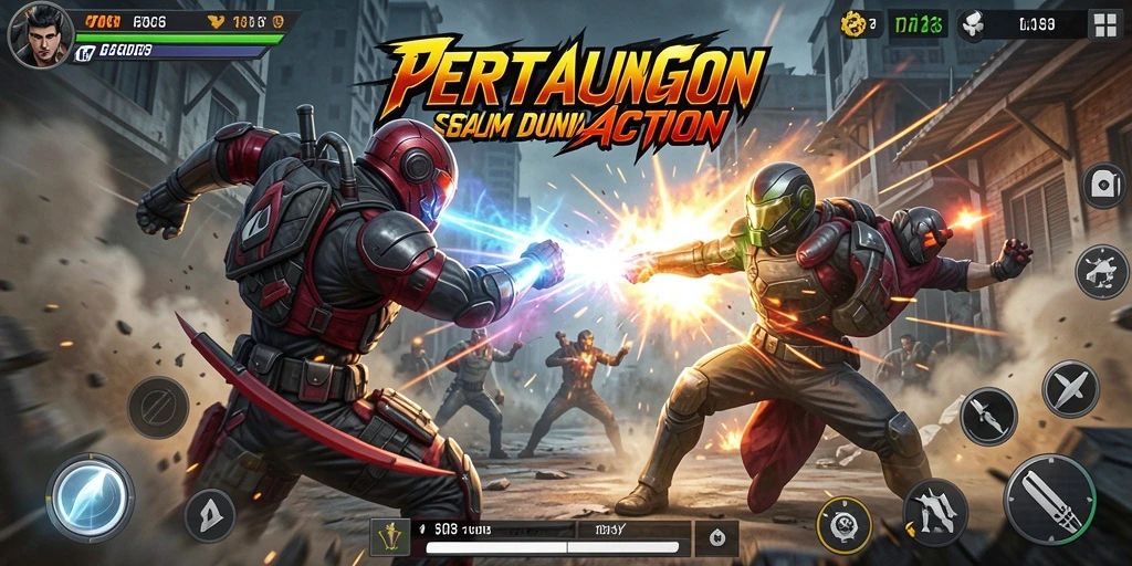 Tampilan gameplay seru F08 saat bertarung melawan musuh.