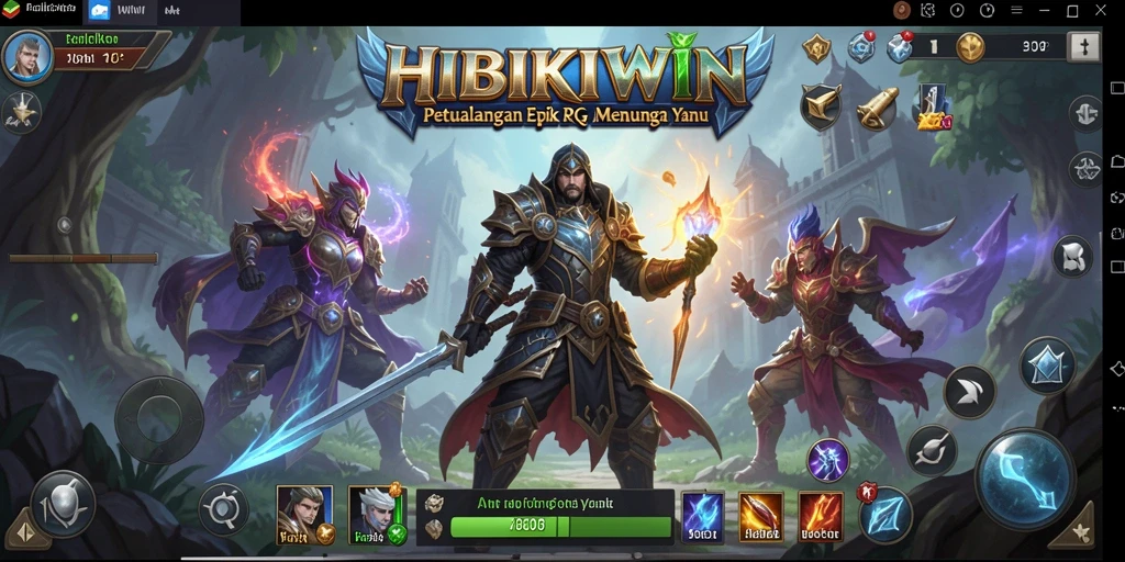 Tampilan gameplay HIBIKIWIN yang menakjubkan dan mendebarkan.
